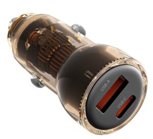 XO CC60 Smart Διαφανής Φορτιστής Αυτοκινήτου A30W+C30W/Ταυτόχρονη 60W Μαύρο