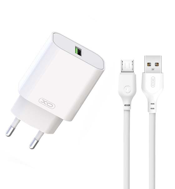 XO L103 (EU) QC3.0 18W Φορτιστής Με Καλώδιο Micro (NB103)