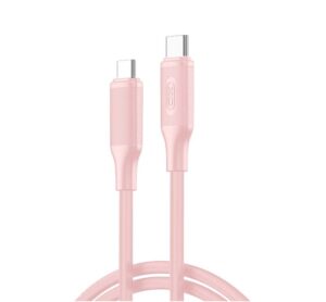 XO NB-Q265B PD 60W Type-C σε Type-C Μινιμαλιστικό Καλώδιο (Ροζ)