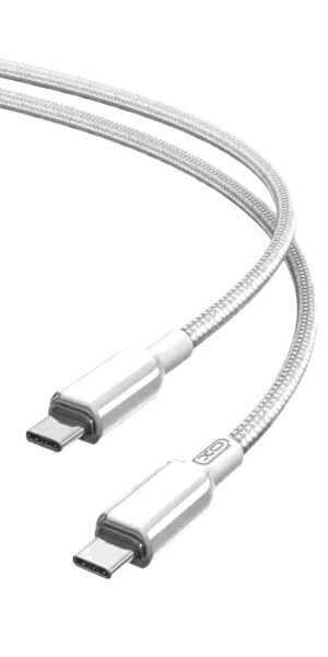 XO NB-Q250B Καλώδιο Φόρτισης + Data PD 60W Type-C to Type-C PVC 1m Λευκό