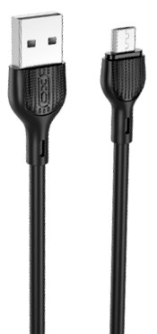 XO NB200 2.1A USB Καλώδιο Φόρτισης Micro 1m Μαύρο