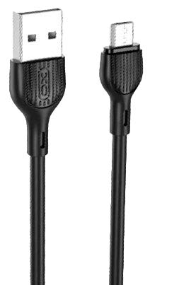 XO NB200 2.4A USB Καλώδιο Φόρτισης Micro 2m Μαύρο
