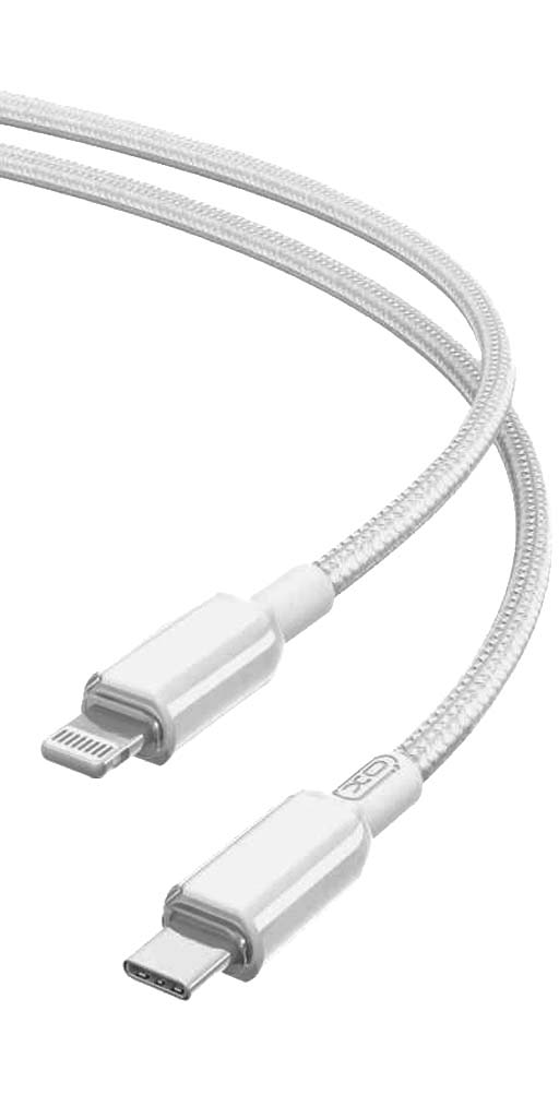 XO NB-Q250A PD 27W PVC Καλώδιο Φόρτισης + Data Για Lightning L=1m Άσπρο